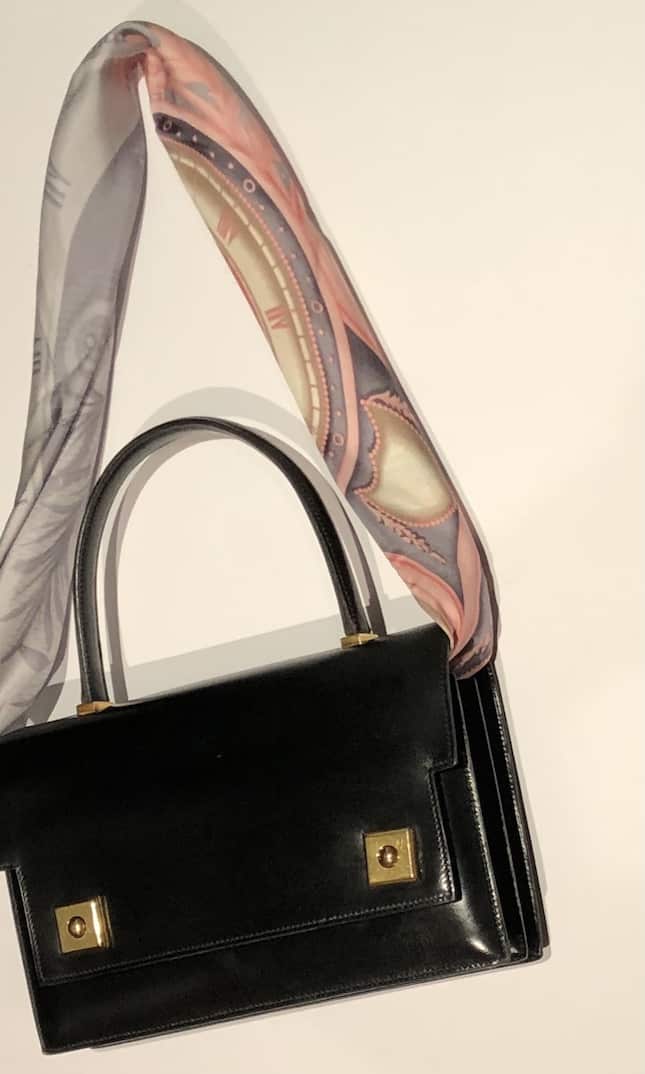 Authentic! Hermes Evelyne Black + Brown Trim Leather GM Handbag Purse |  Fortrove
