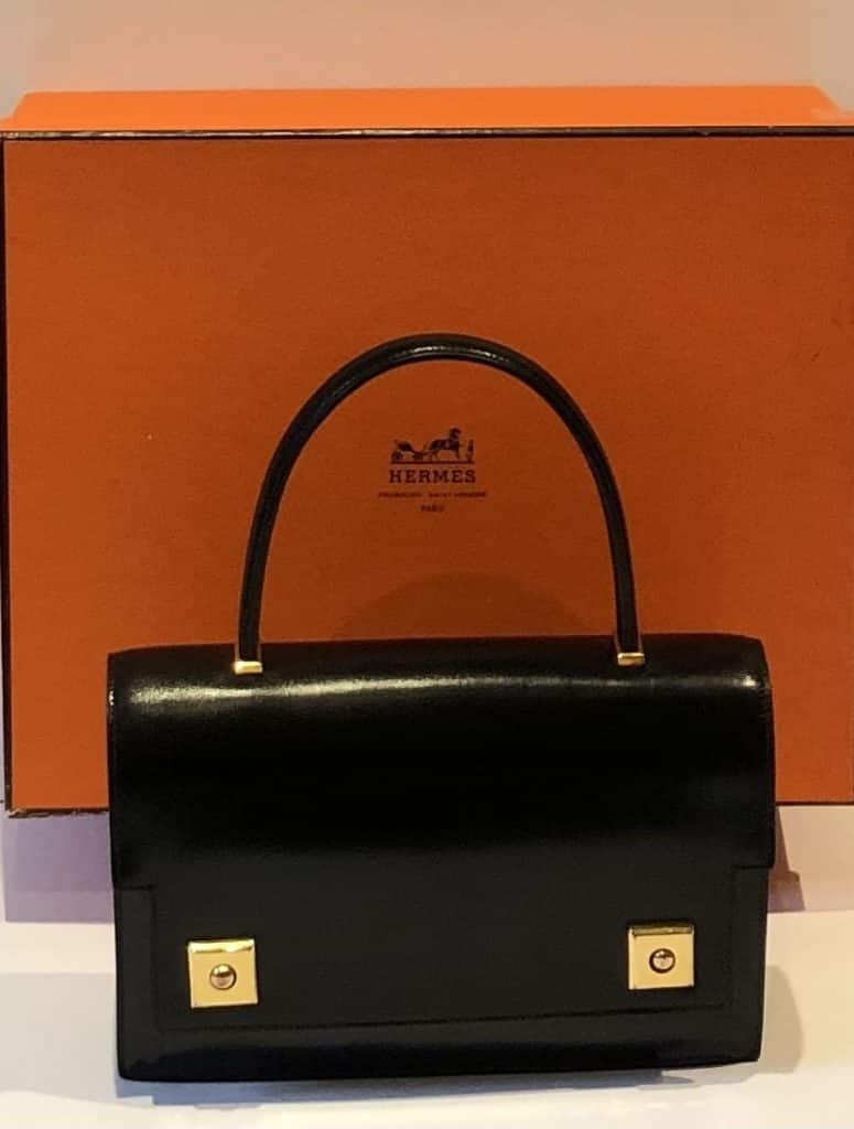Hermes 1960s Box Leather Top Handle Handbag