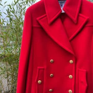 CHANEL Vintage 90s Red Jacket Coat