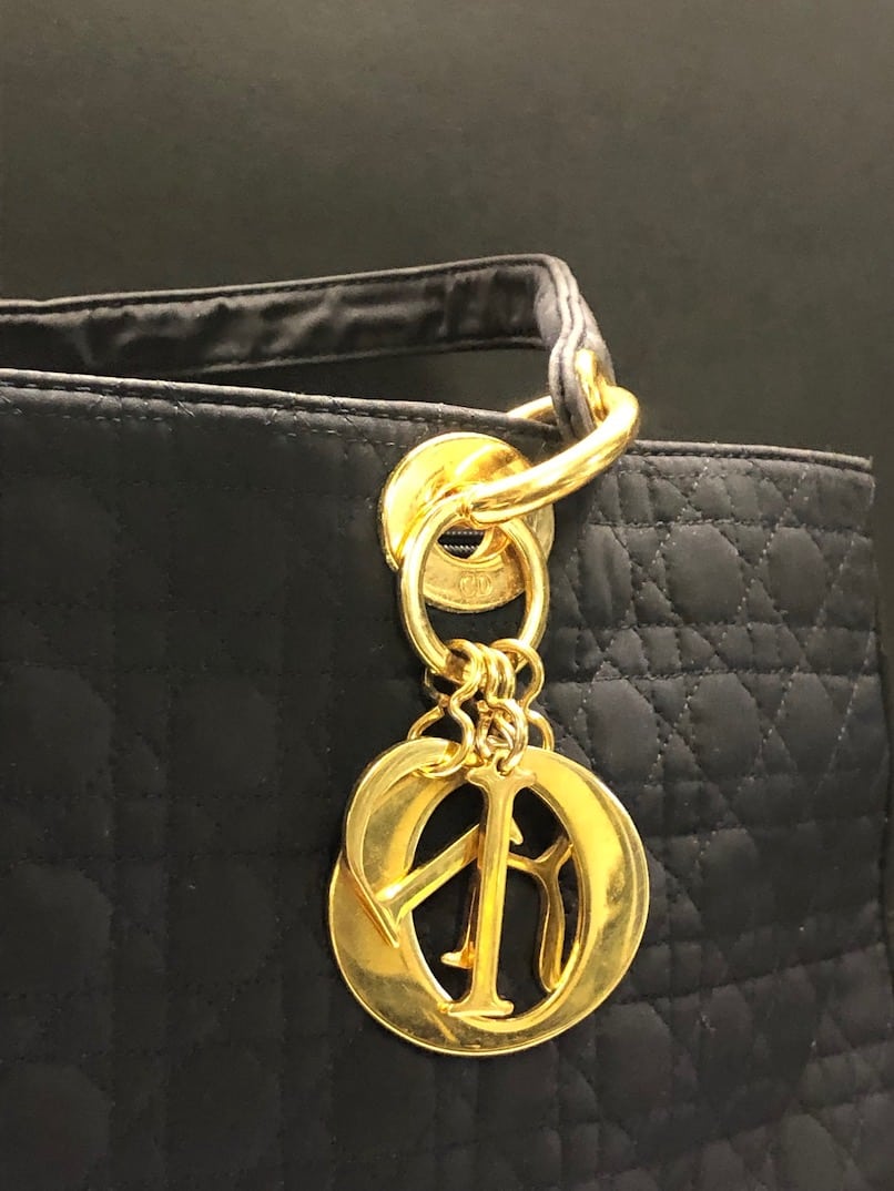 Christian Dior Lady Dior Motif wMirror Bag Charm Keyring Keychain wBox   eBay