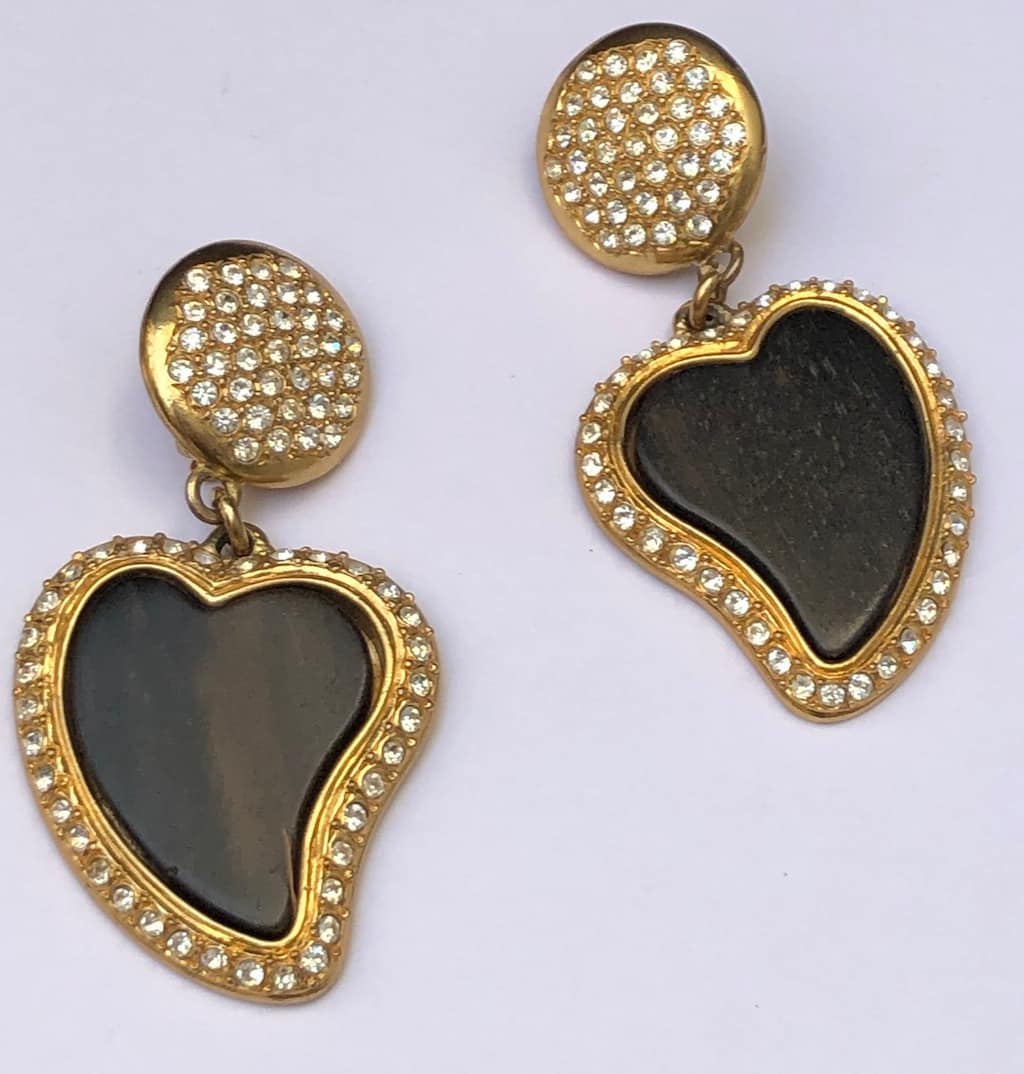 YVES SAINT-LAURENT Haute Couture Vintage Heart-Shaped Earrings 