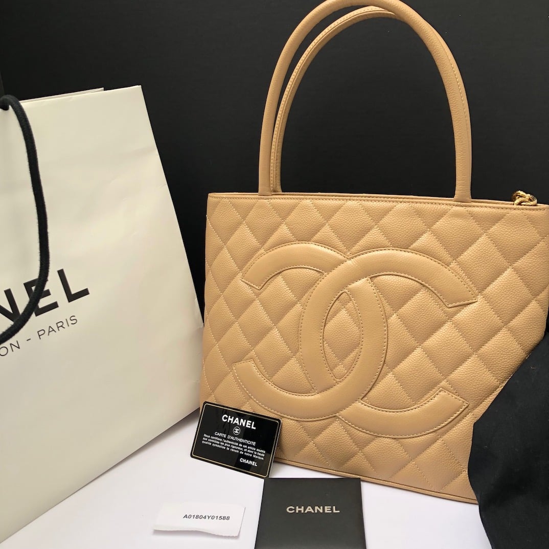 authentic chanel medallion tote