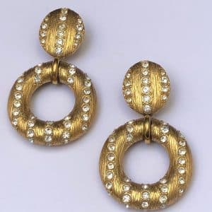YVES SAINT-LAURENT Oversized gold-tone clip earrings