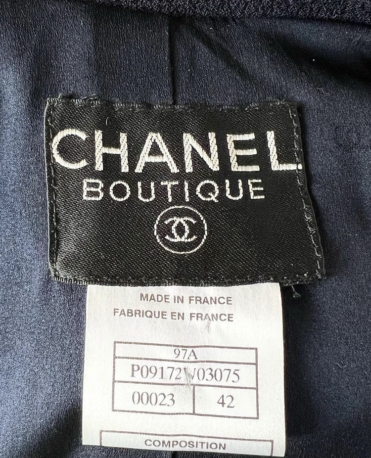 CHANEL 1997 Double Breasted Jacket CC Logo Buttons Vintage - Chelsea ...