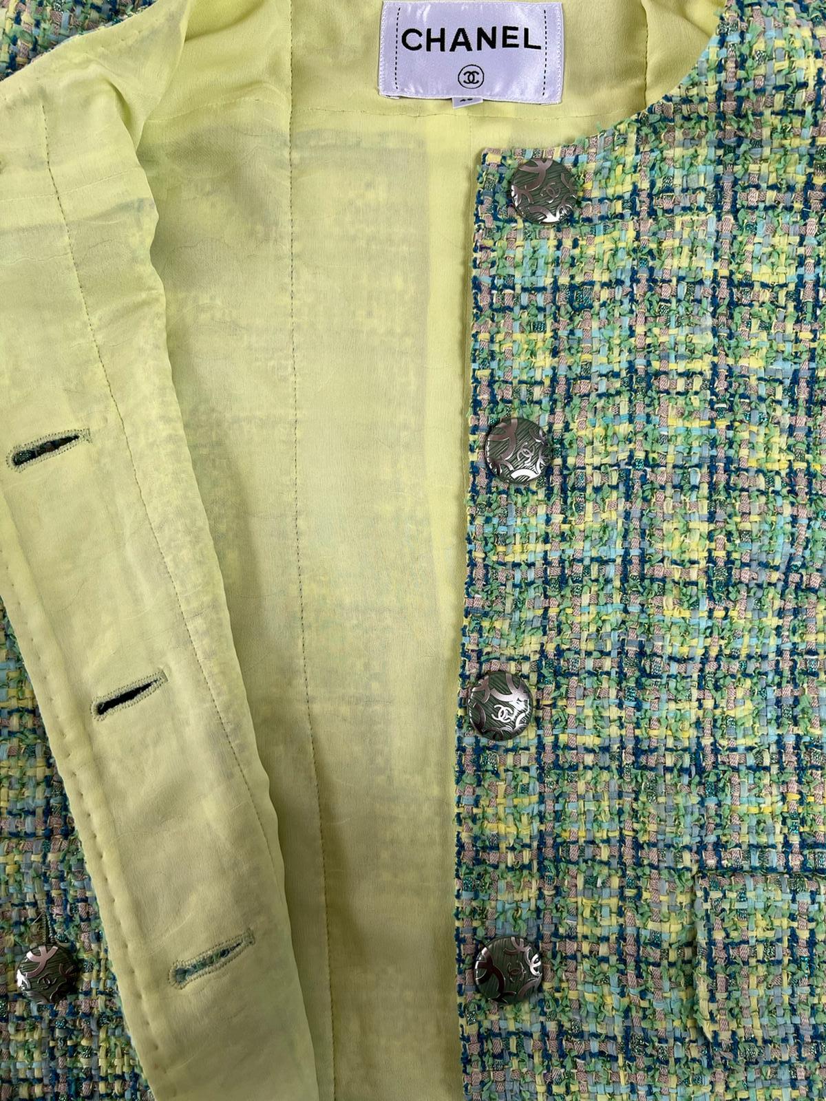 CHANEL 2019 Tweed Jacket Lime Green Spring Collection - Chelsea Vintage  Couture