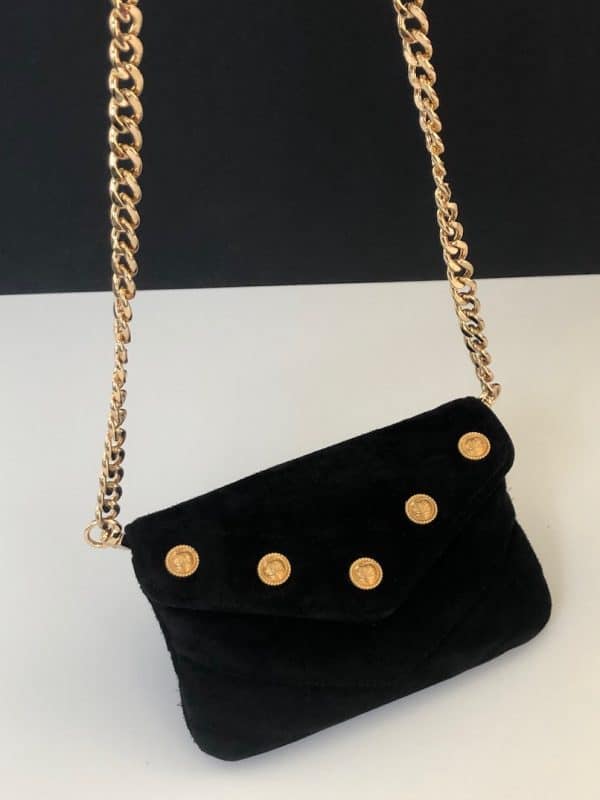 chanel black cc logo envelope mini shoulder chain bag & belt 2018