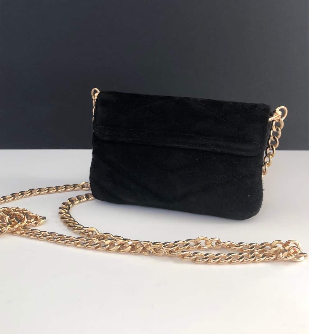 CHANEL Black Suede Studded Envelope Single Flap Mini Shoulder Bag 2018 -  Chelsea Vintage Couture