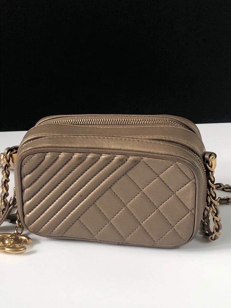 CHANEL Bronze Quilted Lambskin Small Coco Boy Camera Case Shoulder