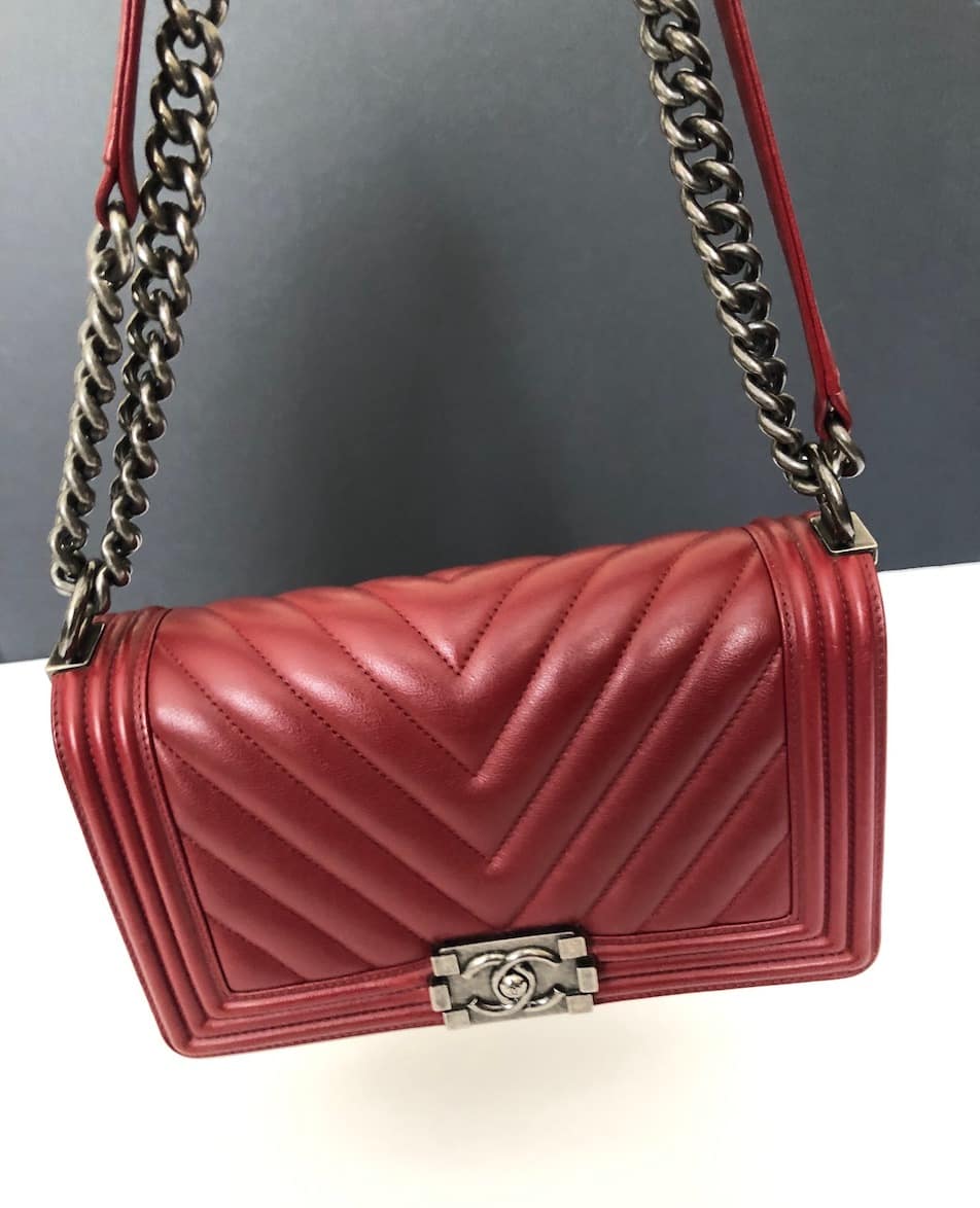 Chanel Red North South Boy Calfskin Leather Shoulder Bag – Italy Station
