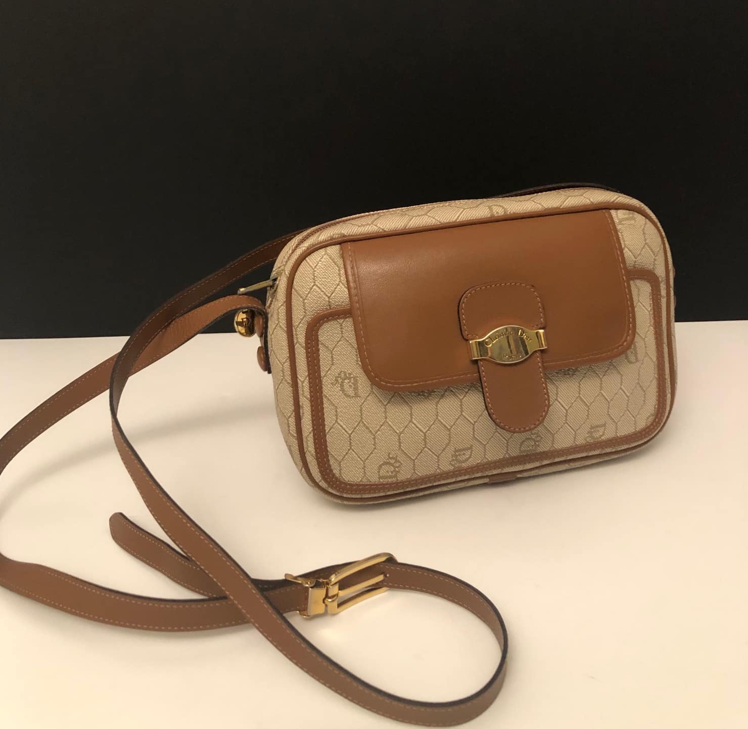 Christian Dior Vintage Honeycomb Duffle Bag - Black Luggage and