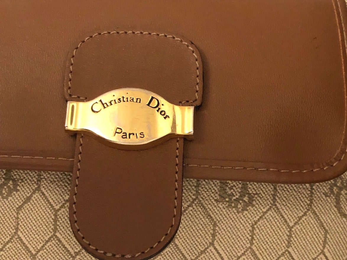 Christian Dior Chain Shoulder Bag Logo Honeycomb Convertible