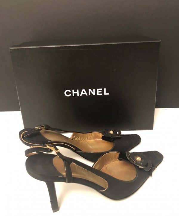 Chanel camellia shoes slingback