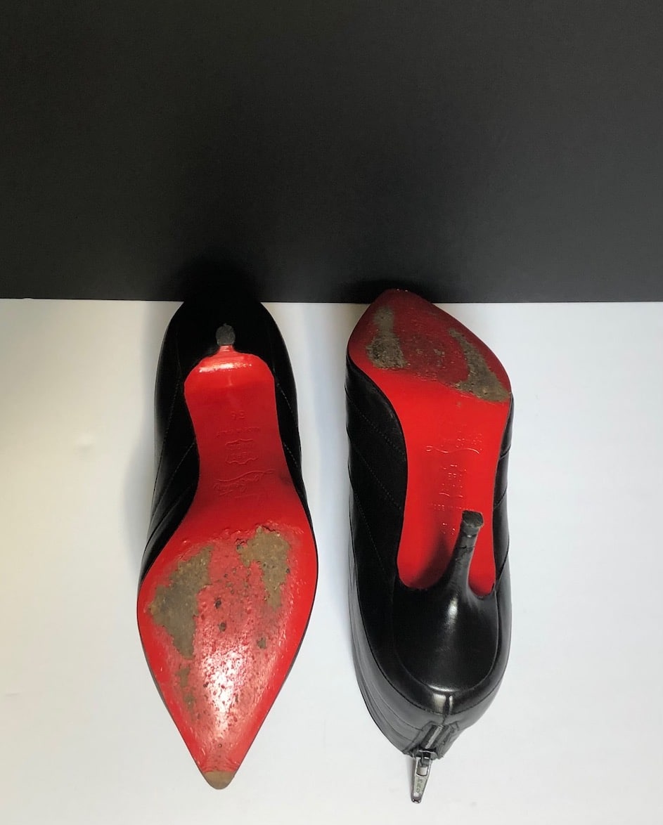 CHRISTIAN LOUBOUTIN Black Leather Orniron Ankle Boots Size 36 Chelsea CHRISTIAN LOUBOUTIN Black Leather Orniron Ankle Boots Size 36 Chelsea