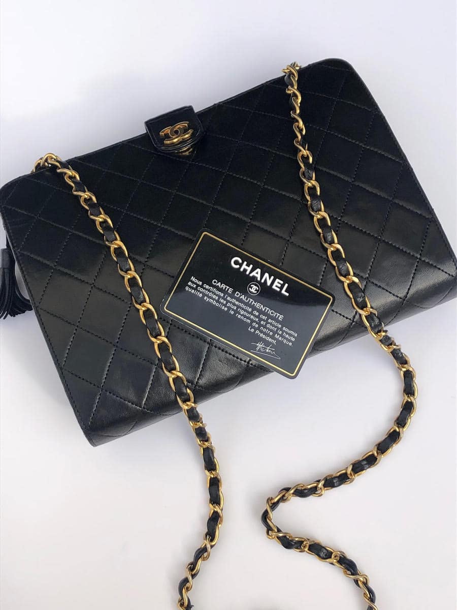 CHANEL, Bags, Chanel Vintage 98s Black Satin Quilted Crossbody Bag With  Gold Hardware