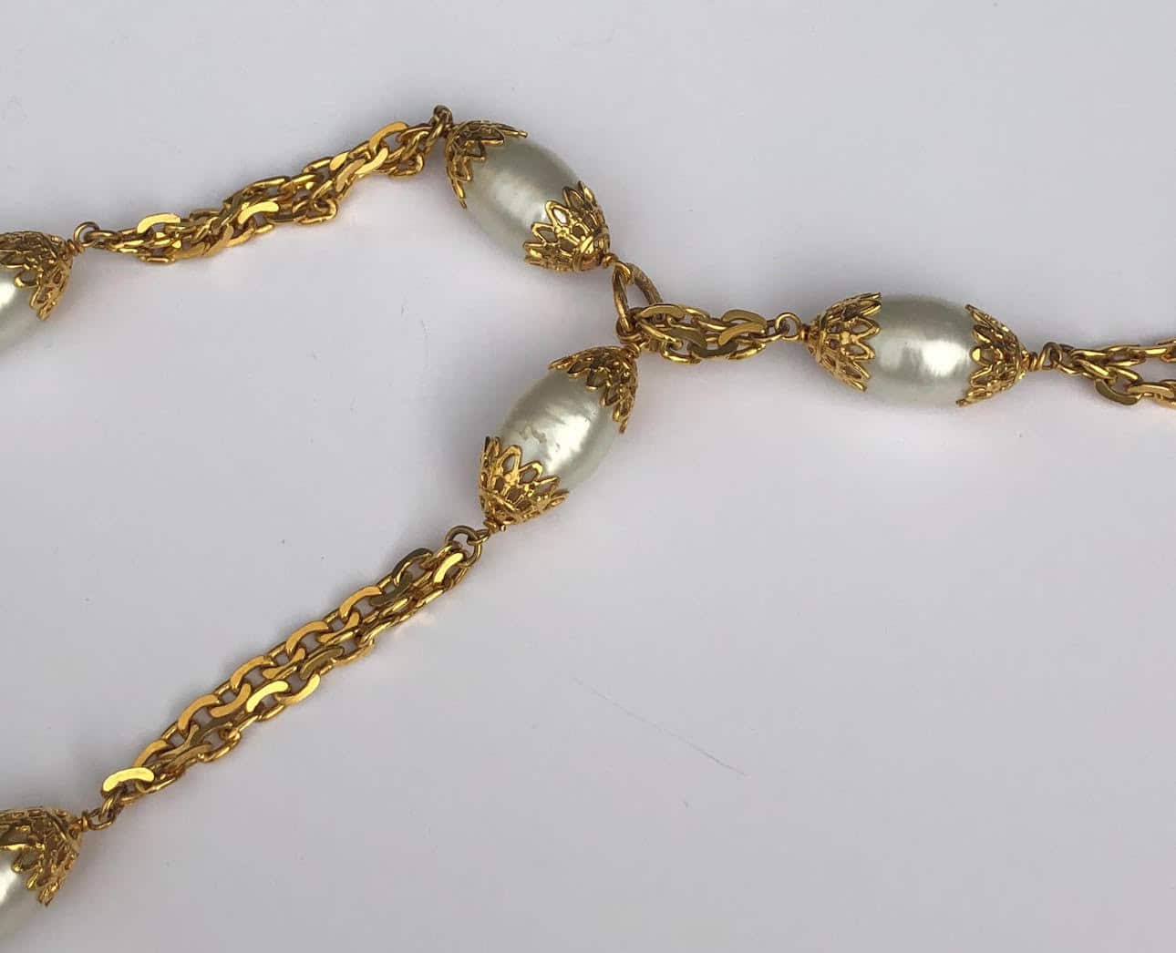 CHANEL 1996 Double Strand Pearls Chain Necklace W/Pendant - Chelsea Vintage  Couture