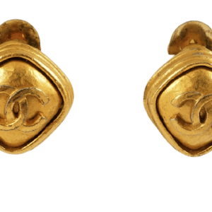 Chanel CC gold tone earrings