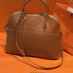 hermÈs bolide 1995 tan gold leather bag ghw vintage