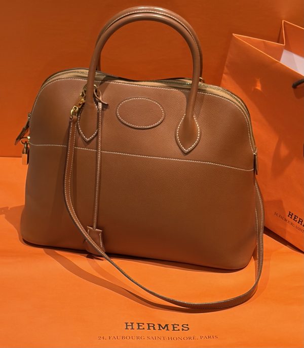 hermÈs bolide 1995 tan gold leather bag ghw vintage