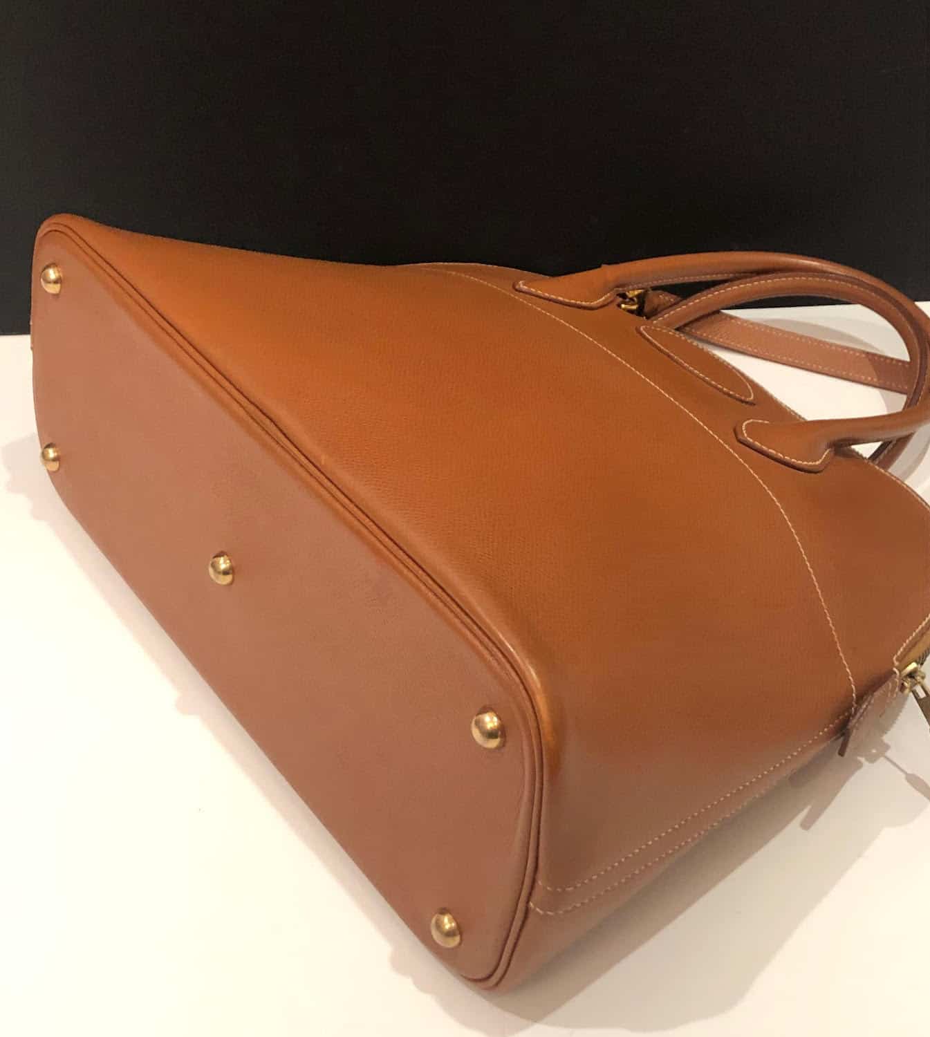 HERMES vintage 'Bolide' bag in cannelle grained leather - VALOIS VINTAGE  PARIS