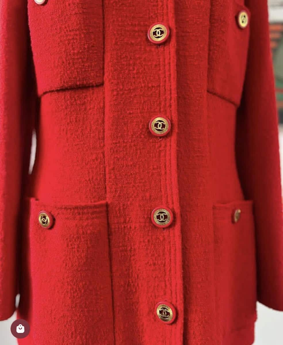 Chanel Vintage Red Jacket Size EU 38  AWC1388  LuxuryPromise