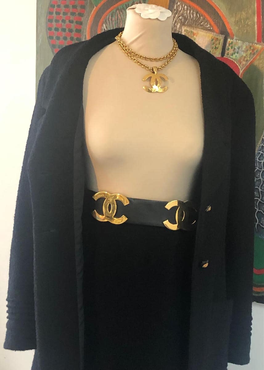 CHANEL Pre-Owned 1993 Jumbo Coco Chanel leather-and-chain belt