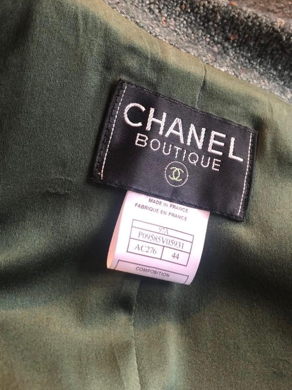 Chanel tweed green jacket