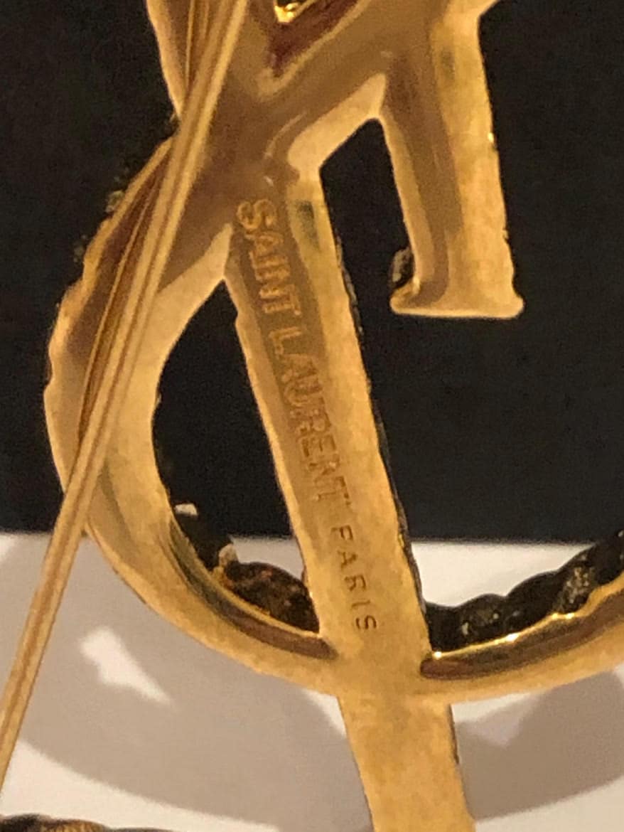 Saint Laurent Opyum Brooch Rope In Brass in Metallic
