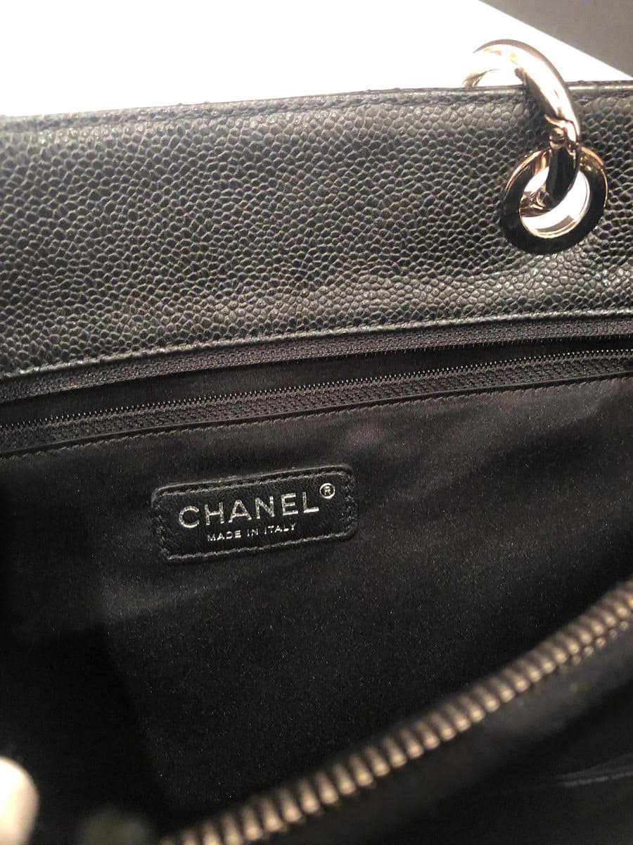 CHANEL Grand Shopping Tote GST Bag Black Caviar with Silver