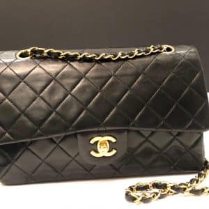 Chanel 1980s classic black 2.55 flap bag