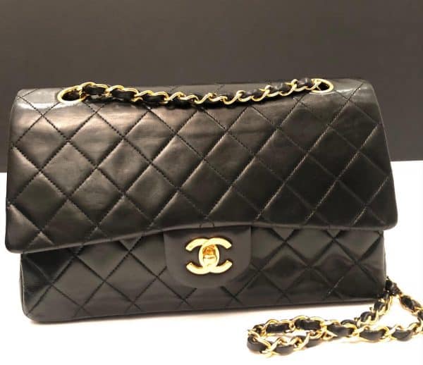 Chanel 1980s classic black 2.55 flap bag