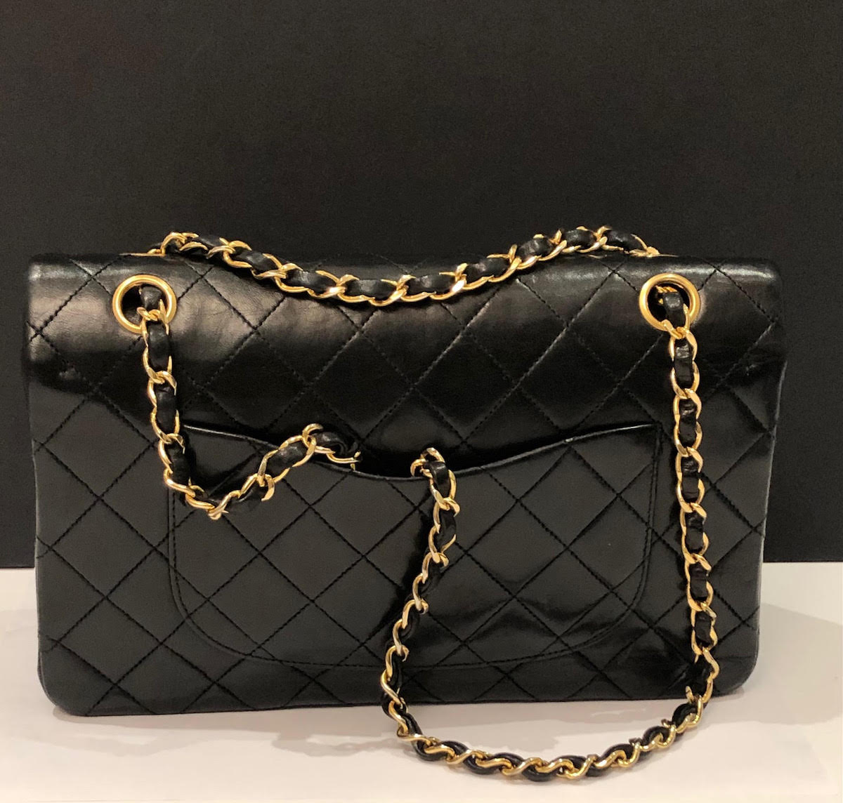 CHANEL Vintage 2.55 Black Double Flap Classic Shoulder Bag Lambskin Circa  1986 - Chelsea Vintage Couture