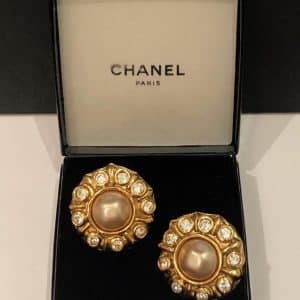 Chanel 24k gold tone earrings