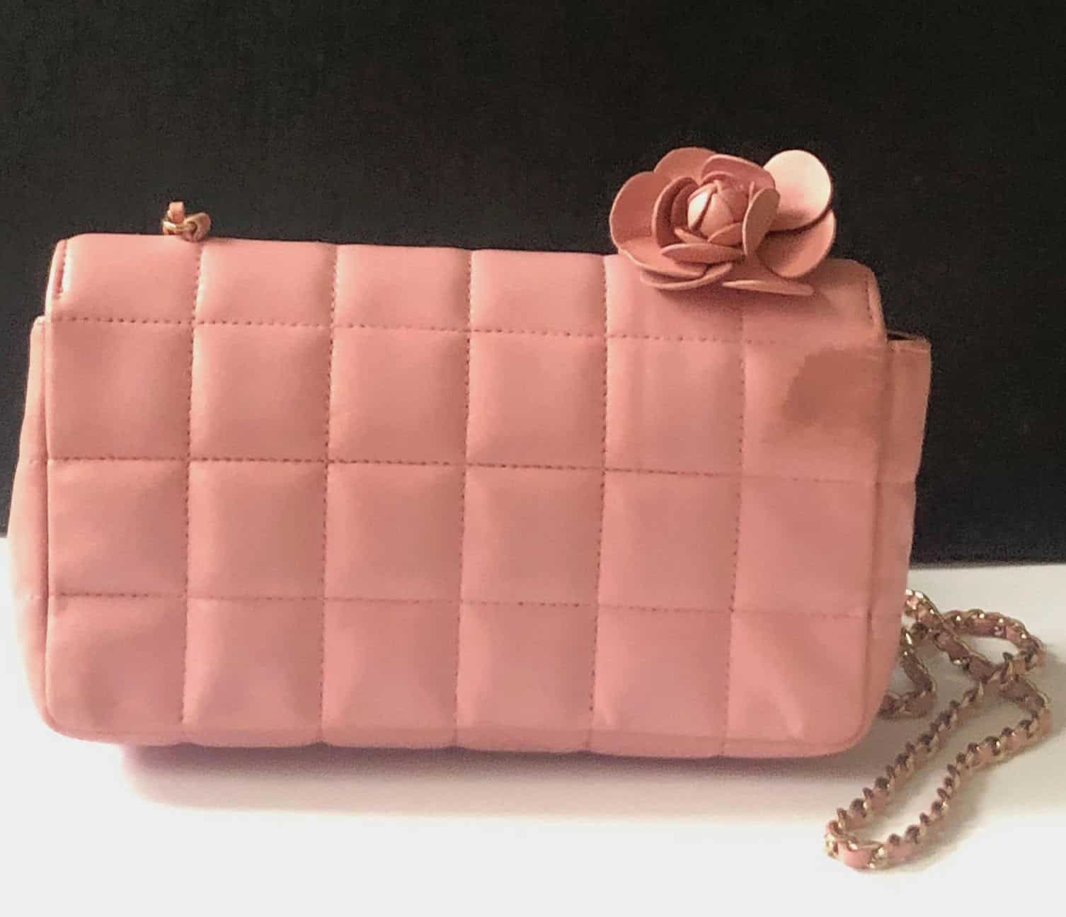 CHANEL Pink Lambskin Quilted Mini Chocolate Bar Camellia Flap 2003-2004  W/Box - Chelsea Vintage Couture