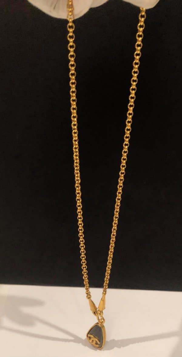 CHANEL Vintage Long Chain Necklace Teardrop CC Logo Pendant W/Box 1997 -  Chelsea Vintage Couture