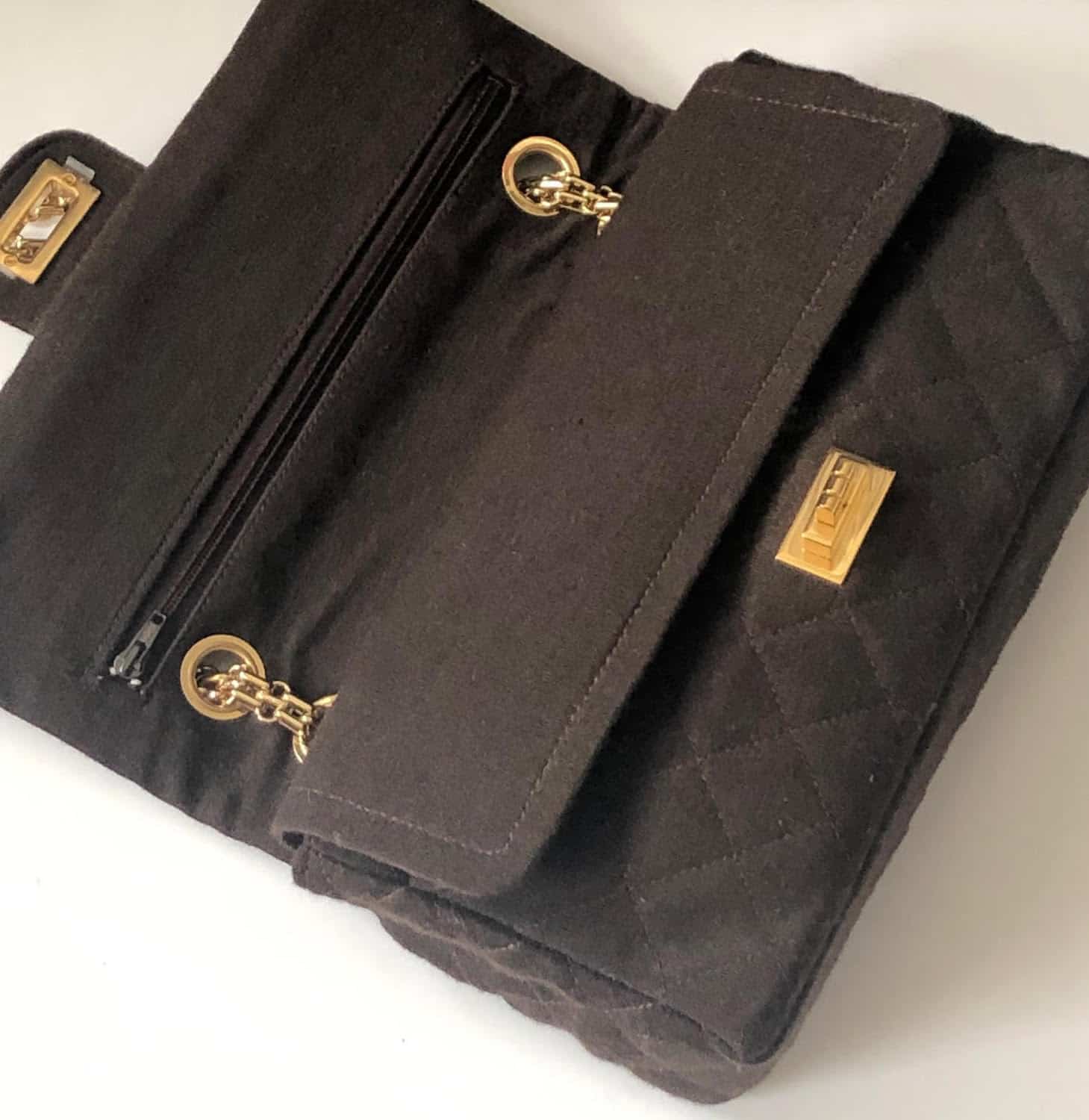 CHANEL Vintage Quilted Silk Velvet Grosgrain 2.55 Double Flap Bag C.1955-71  W/Box - Chelsea Vintage Couture