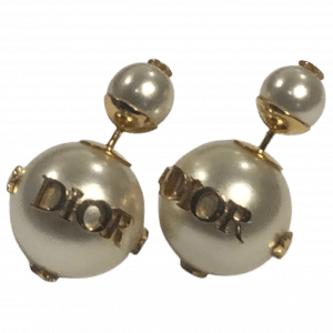 DIOR TRIBALES EARRINGS Gold-Finish Metal and White Resin Pearls