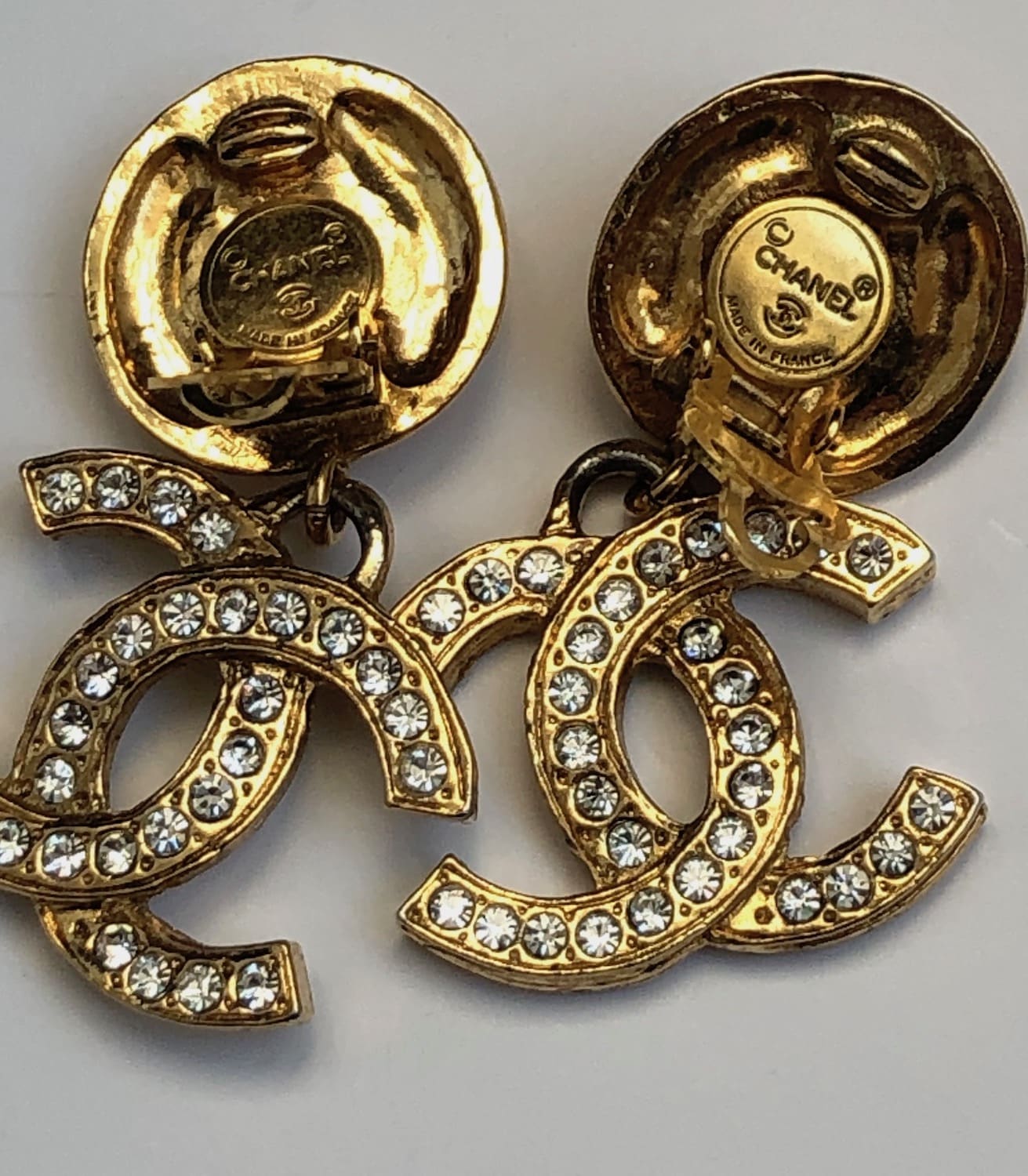 CHANEL Gold CC Drop Earrings 82692