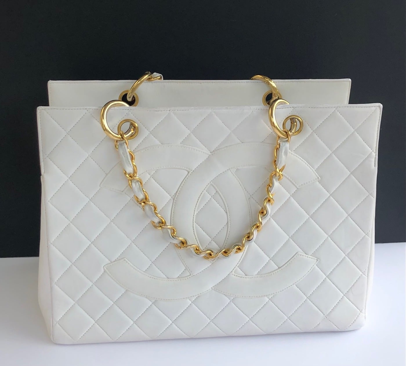 chanel quilted bag tote vintage