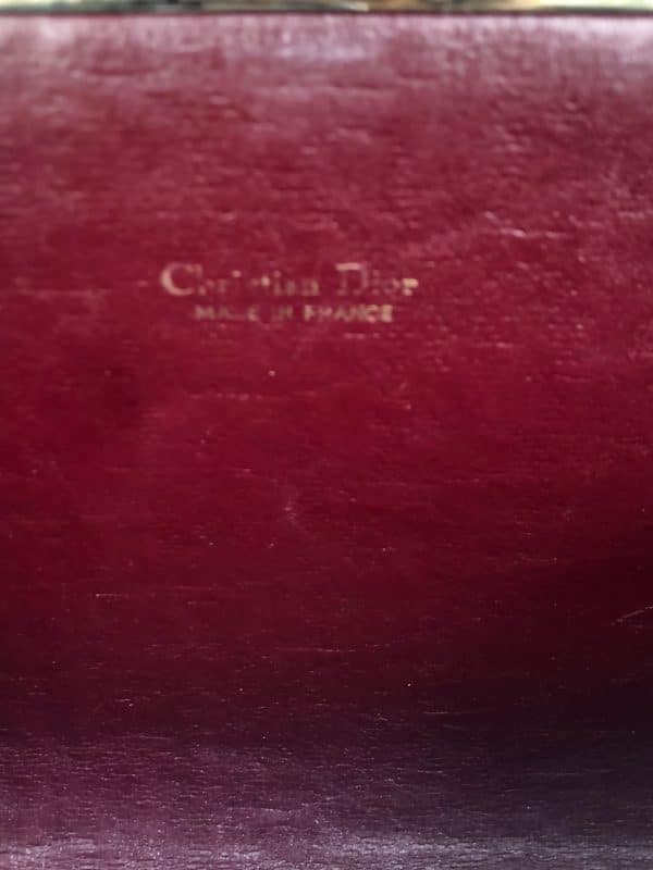 christian dior vintage clutch pouch cd monogram oblique bag red bordeaux c.1970s