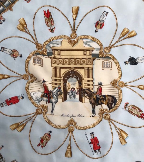 hermÈs vintage silk scarf collector royal mews buckingham palace by jean de fougerolle 1994 w/box