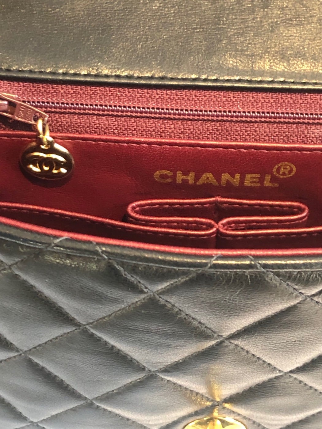 CHANEL Vintage Timeless Classic Flap Mini Square Chain Shoulder Bag Black  Lambskin C.1991
