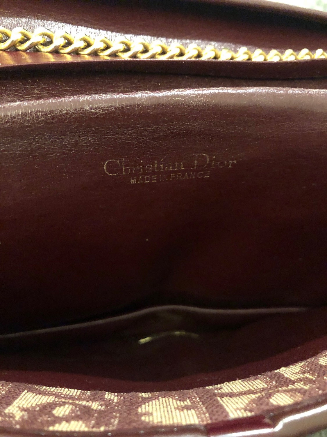 CHRISTIAN DIOR burgundy canvas logo bag – Vintage Carwen