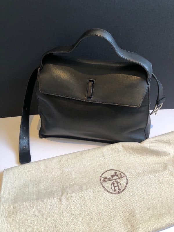 hermÈs 'etribelt' handbag in black leather 2012 w/box