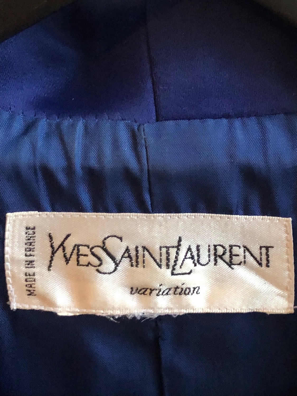 YVES SAINT LAURENT Vintage Runway Heart Logo Jacket Blue Single ...