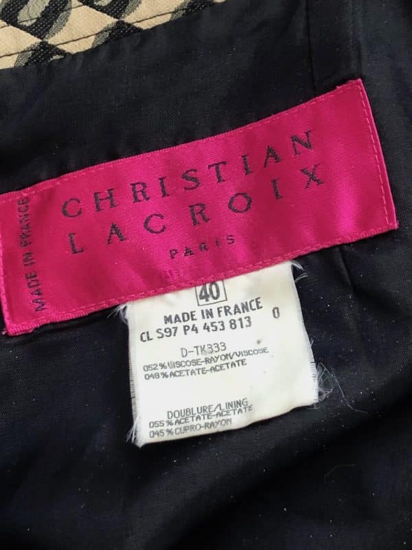 christian lacroix paris vintage geometry fitted skirt 1997