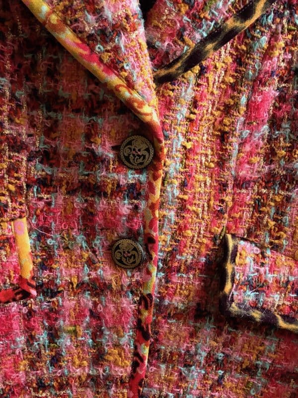 christian lacroix vintage tweed bouclé wool bazar jacket multi c.1990s