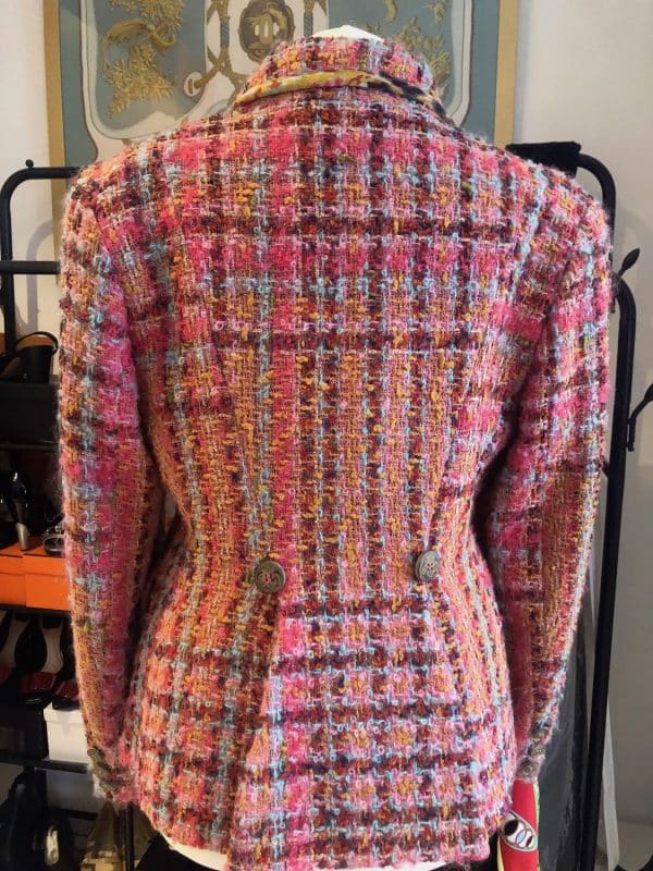 christian lacroix vintage tweed bouclé wool bazar jacket multi c.1990s
