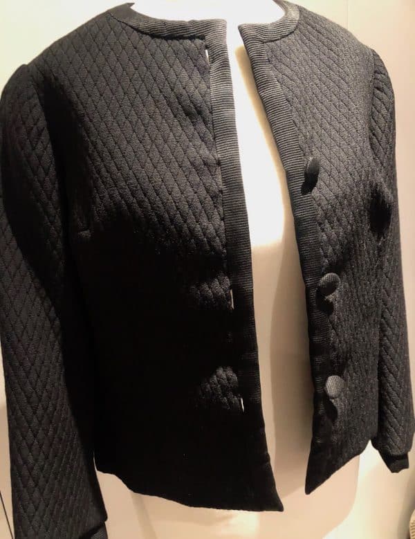 guy laroche vintage black short jacket lozenge diamond shape c.1980s