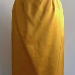 yves saint laurent variation vintage gold yellow fitted skirt c.1980s