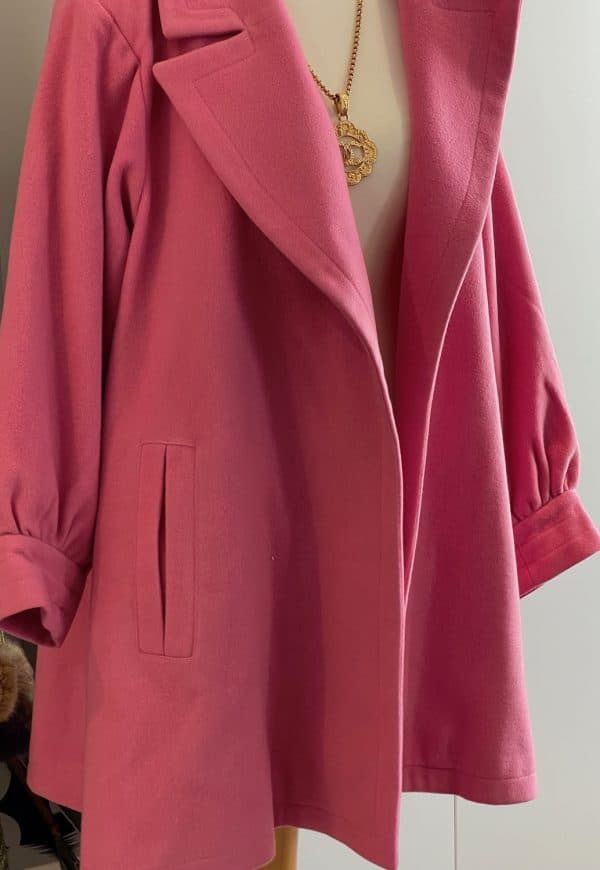 yves saint laurent vintage flare retro swing coat bell cuff sleeves c.1980s